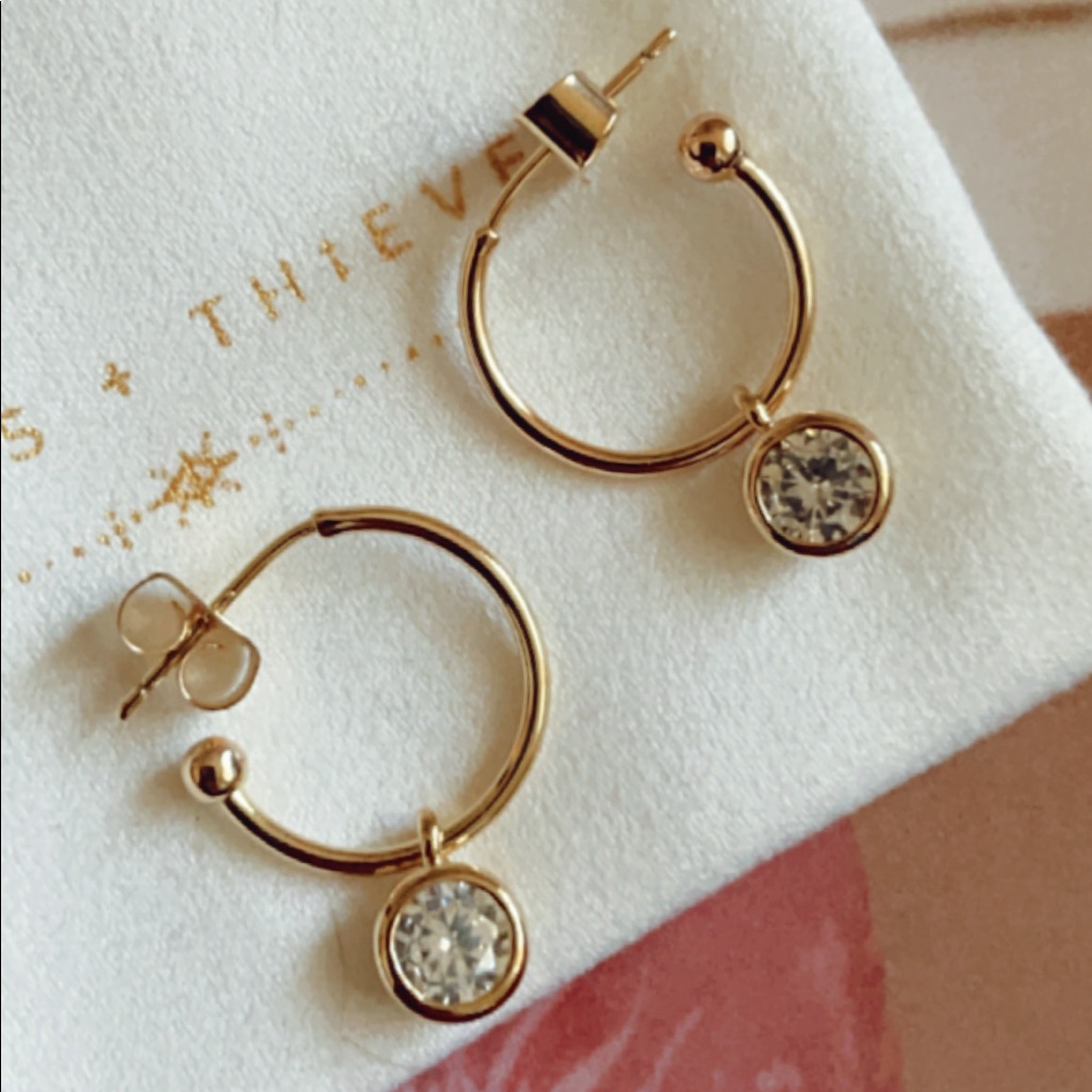 Dainty Diamond Hoops